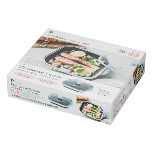 ガラス蓋電子レンジクッカー角型