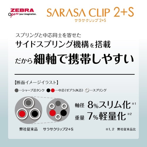 サラサクリップ2+S 0.5 白×10