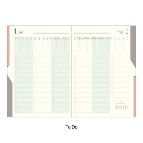 手帳 2027年 B6 To Do 水色