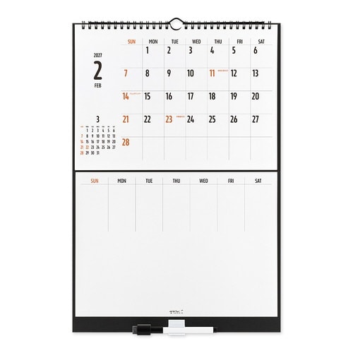 2027年 ホワイトボードカレンダー M