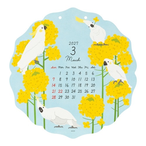 2027年 カレンダー 壁掛け トリ柄