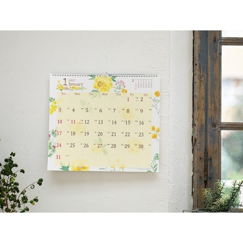 2027年 カレンダー 壁掛け L 花柄