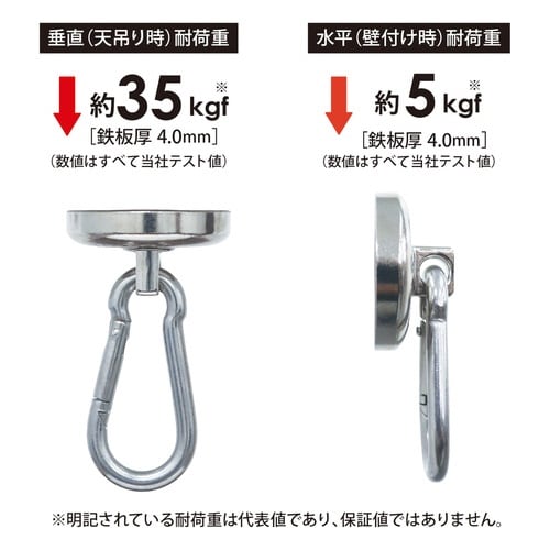 超強力パワーマグネットカラビナタイプ φ36