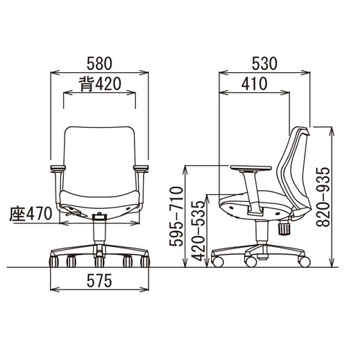 オフィスチェア アッシュグレー