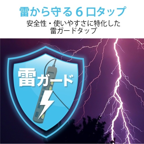 雷ガード個別スイッチタップ 6個口