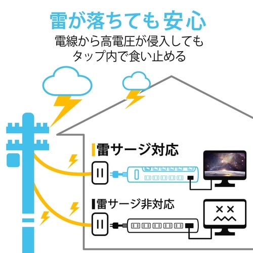 雷ガード個別スイッチタップ 6個口