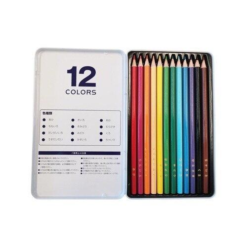 缶入り色鉛筆 12色 IS−CP12×10