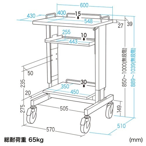 電子カルテラック(W600×D510mm)