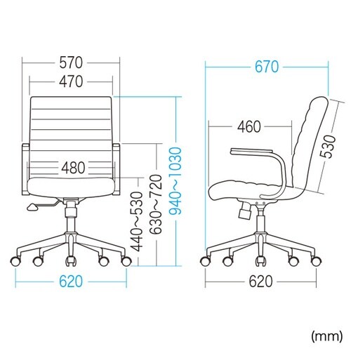 PUレザーチェア(ブラック)