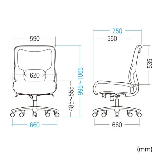 高耐荷重オフィスチェア(ブラック)