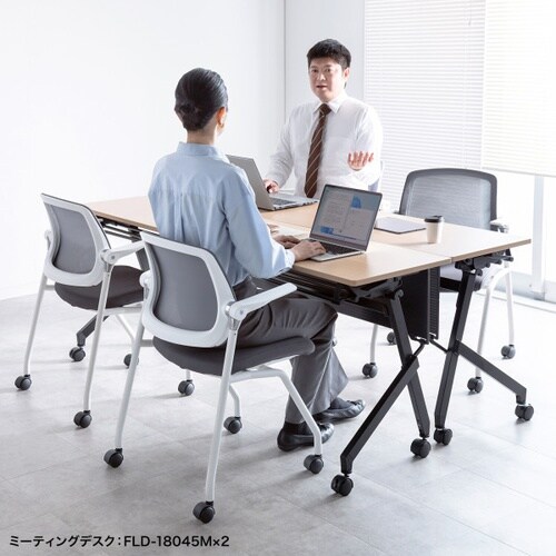 平行スタッキングミーティングチェア(2脚セット)