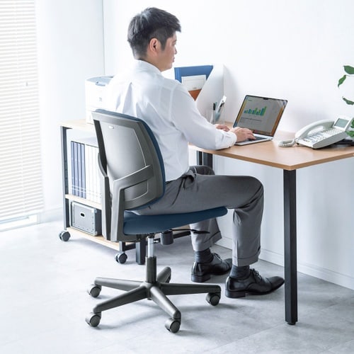 高耐荷重オフィスチェア(ブルー)