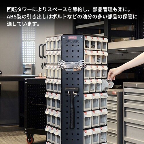 三面回転式パーツ整理棚(引出し36個)