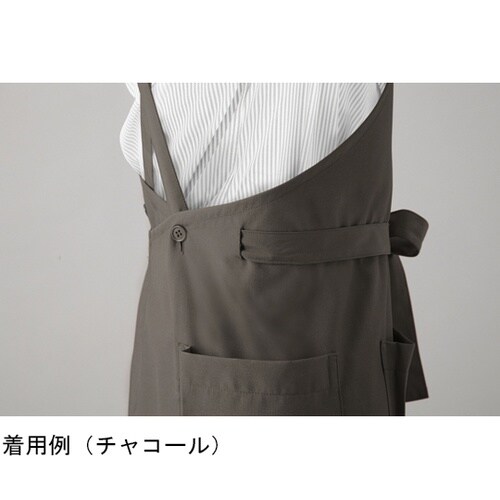 胸当てエプロン メンズ チャコール フリ