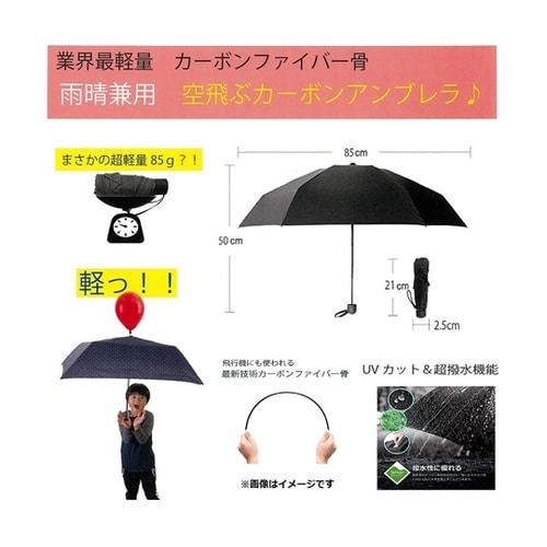 カーボンアンブレラ ドット柄 極軽 雨晴