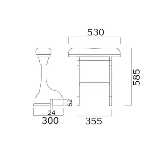宴楽椅子用高脇息元禄 ブラウン ハイタイ