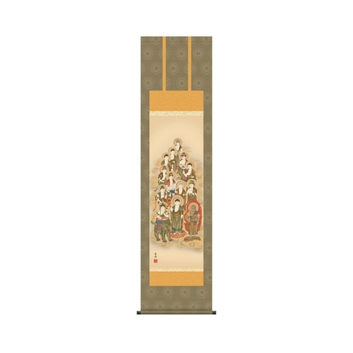 掛軸 「十三佛」 清水雲峰 筆(紙箱入り