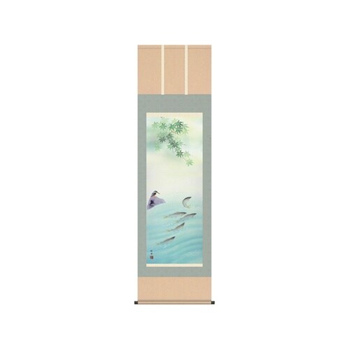 掛軸 「四季花鳥揃」 田村竹世筆 尺五四