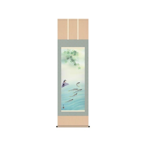 掛軸 「四季花鳥揃」 田村竹世筆 尺五四