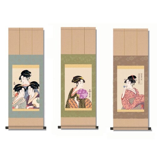 歌麿 『浮世絵 美人画掛軸』 3種 G2