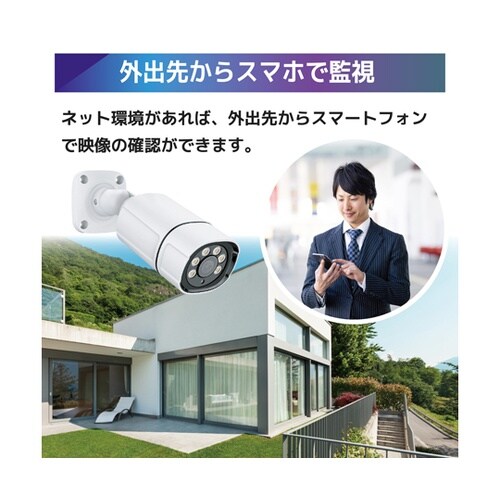 500万画素PoE NVR防犯カメラ1台