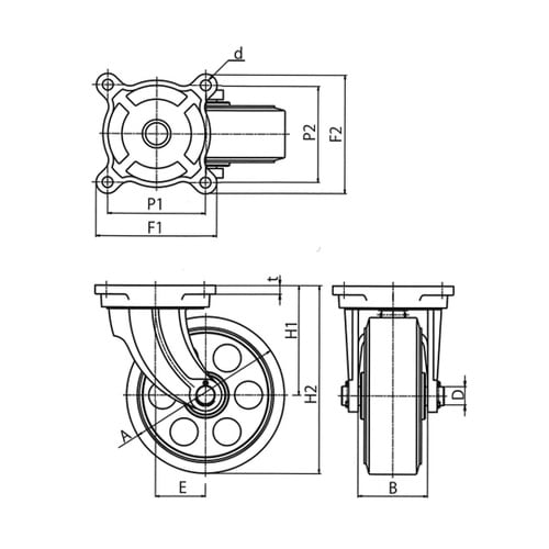 ダクタイル製キャスター 自在(MG−O)