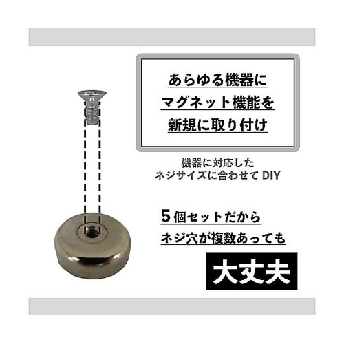 機器取付用ネジ穴付きネオジウムマグネット