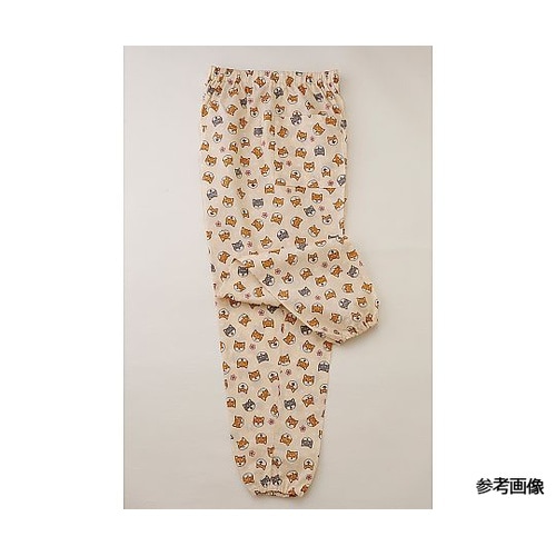 柴犬柄リラックスもんぺパンツ ブルー L