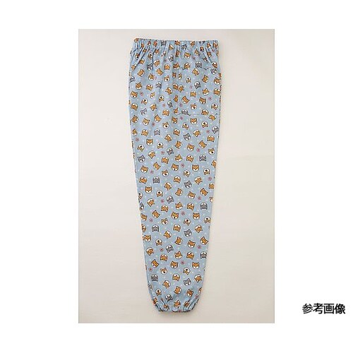 柴犬柄リラックスもんぺパンツ ブルー L