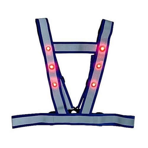 赤LEDリフレクトバンドベスト ブルー