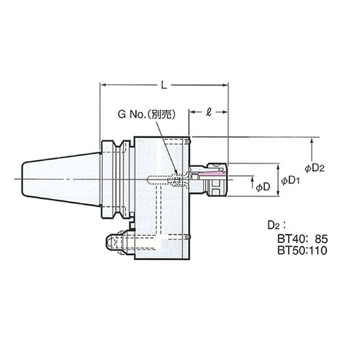 BT40−MOK10−135オイルホール