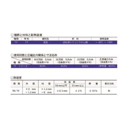 TY17X35 高たわみ用強力ばね 紫