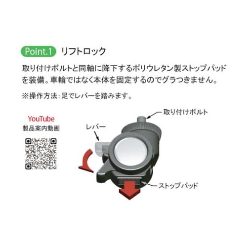 リフトロックキャスター ナイロン車 φ5