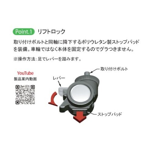 リフトロックキャスター ナイロン車 φ5