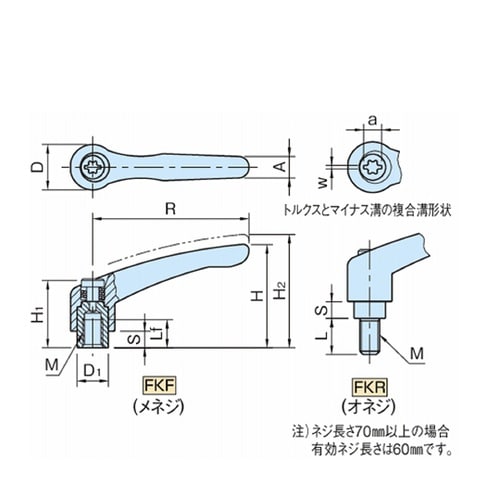 クランプレバー(オネジ)FKR FKR1