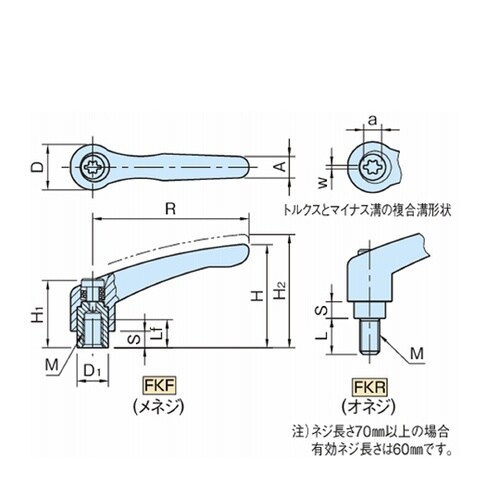 クランプレバー(オネジ)FKR FKR5