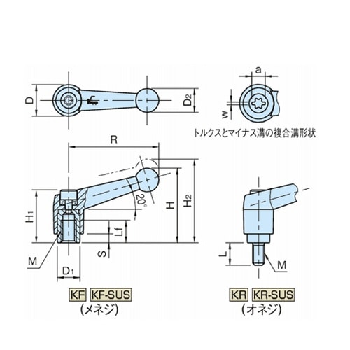 クランプレバー(オネジ)KR KR10−