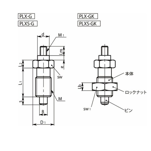 インデックスプランジャ(ノブなし) PL