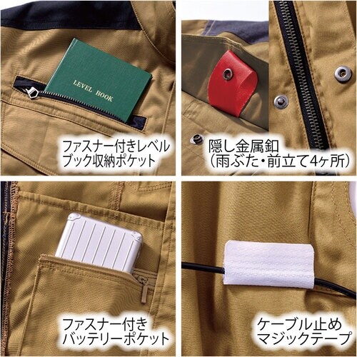 HONO 難燃半袖ブルゾン 3L ネイビー(ファン