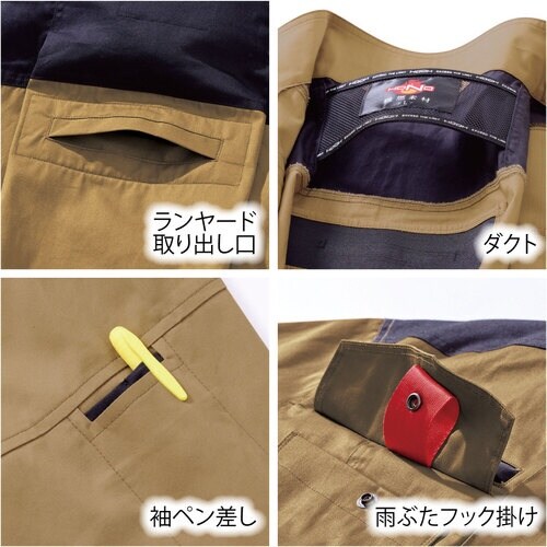 HONO 難燃半袖ブルゾン 3L ネイビー(ファン