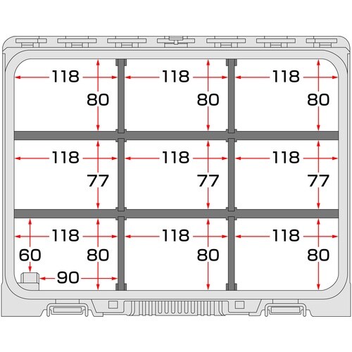 タジマ 工具箱 フタ付き仕切りトレイ用 仕切りセッ