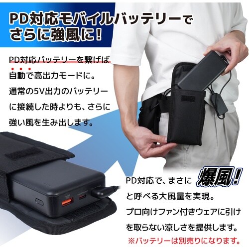 サンコー 爆風で上半身爽快「なんでもファン付きウェ