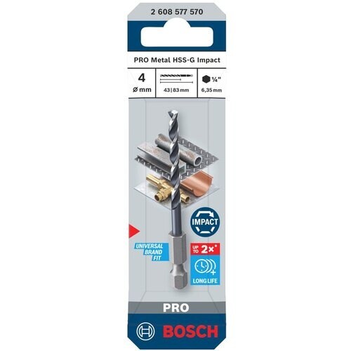 ボッシュ ドリルアダプター用鉄工ビット 4mm