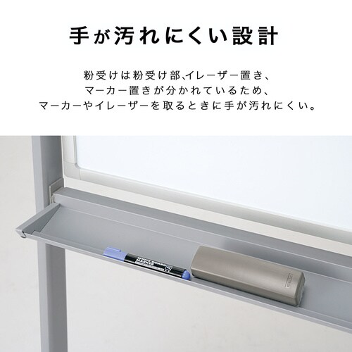 白板 900シリーズ 片面T脚 灰色暗線W1800