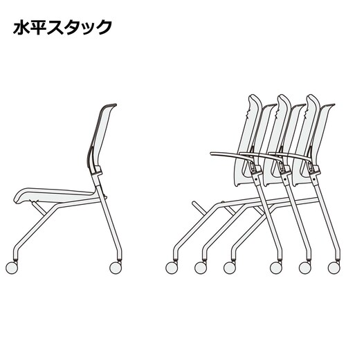 オルディナ 総張り肘無 本体灰 緑軟床用