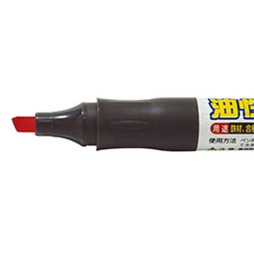 工事用油性マーカー中字角芯赤
