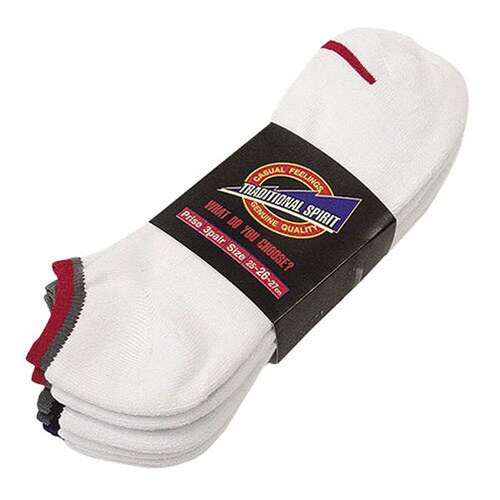 スニーカータイプソックス 3足組(白・先丸)