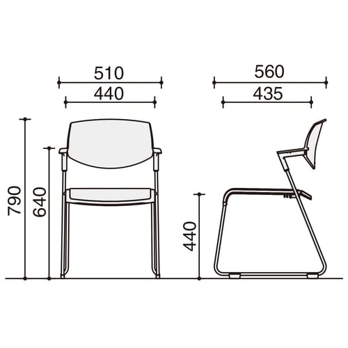 会議用イス サティオ 背カバー有 人工皮桃 本体黒