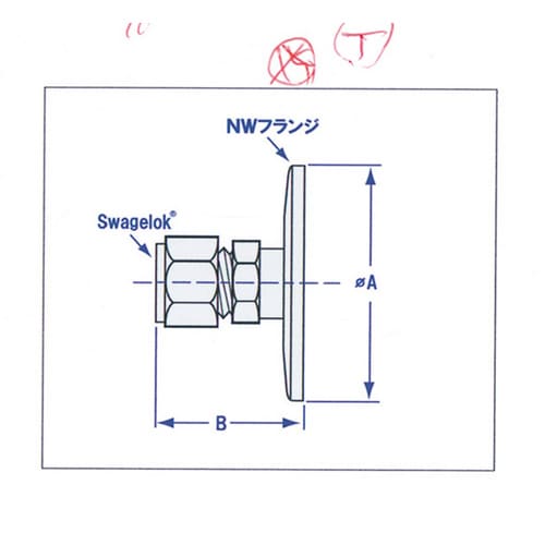 Swagelokアダプタ NW40SW1/4