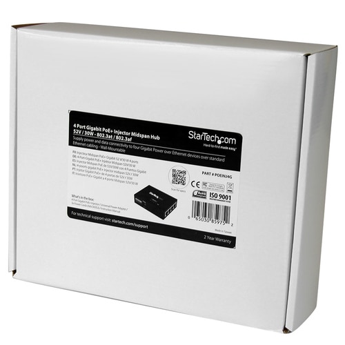 ギガビット対応PoEインジェクタ 4ポート